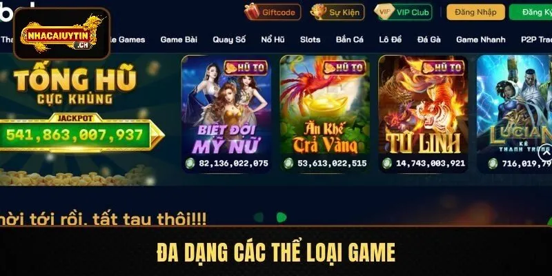 Đa dạng các thể loại game